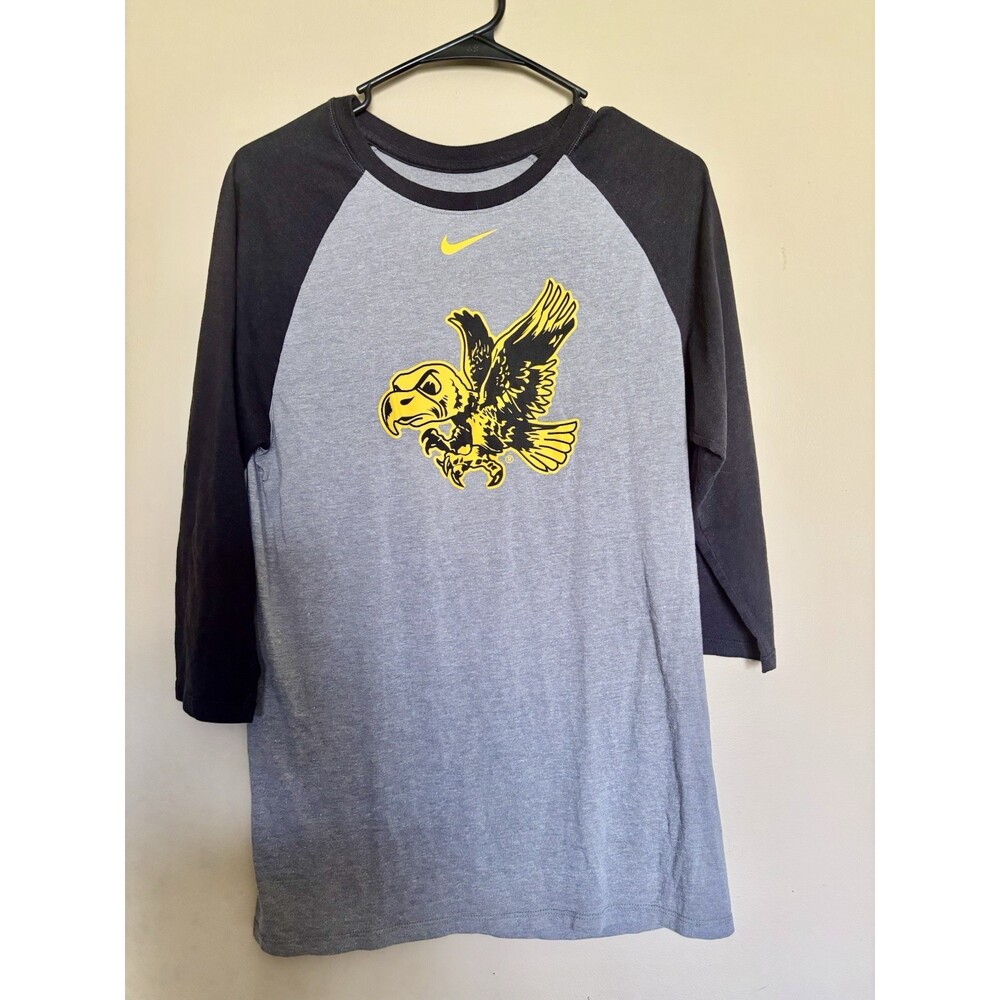 Nike Dri-Fit Iowa Hawkeyes Men's Vintage Logo 3/4 Sleeve Shirt Size Small